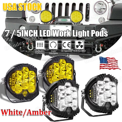 Combo de luces antiniebla 2 piezas 5/7 pulgadas LED de trabajo para automóvil luces antiniebla conducción todoterreno - Imagen 1 de 12