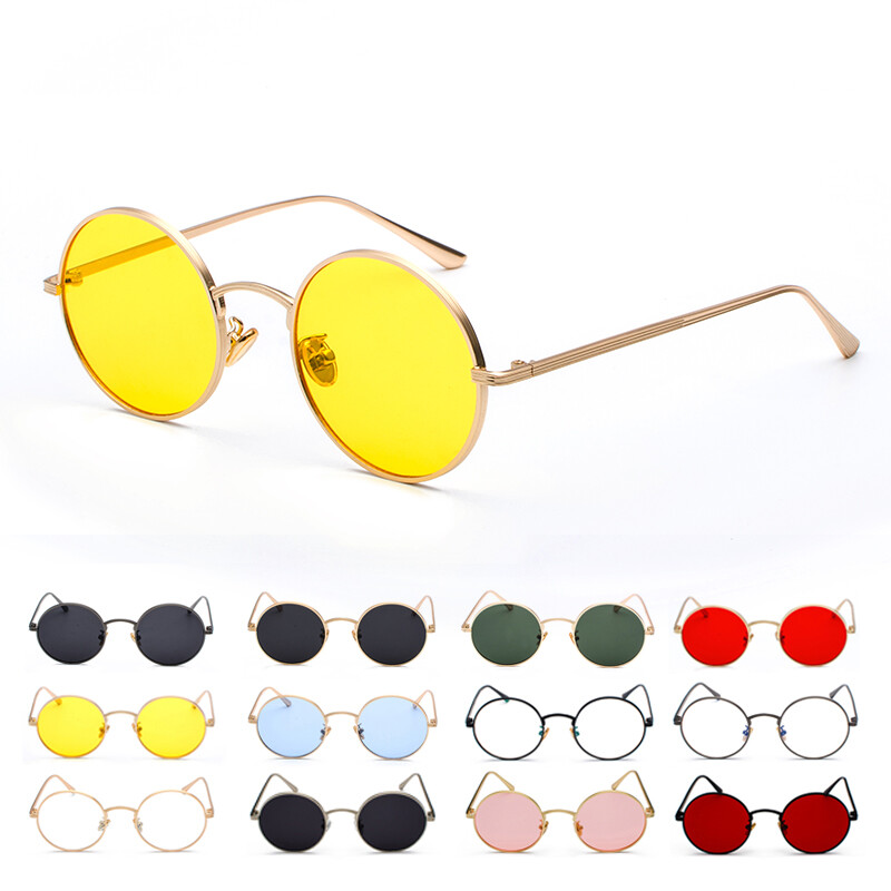 Gafas de sol redondas Steampunk John Lennon Hippie gafas marco de metal gafas UV400