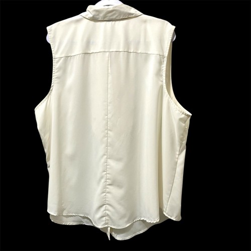 Avenue Premiere Collection Plus Size 26 / 28 Sleeveless White Ruffle Top READ - Picture 7 of 7