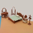 1Set Dollhouse Miniatures 1:12 Scale Bed Dresser Nightstand Bedroom Furniture