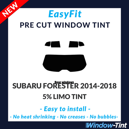 EasyFit Static Pre Cut Window Tint For Subaru Forester 2014-2018 - 5% Limo Rear - Picture 1 of 3