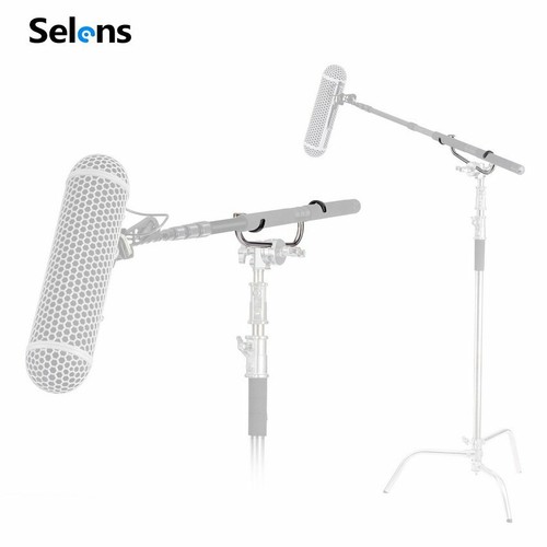 Selens Portable Hood Metal Audio Boom Pole Support Holder Stand For Microphone - Picture 4 of 11