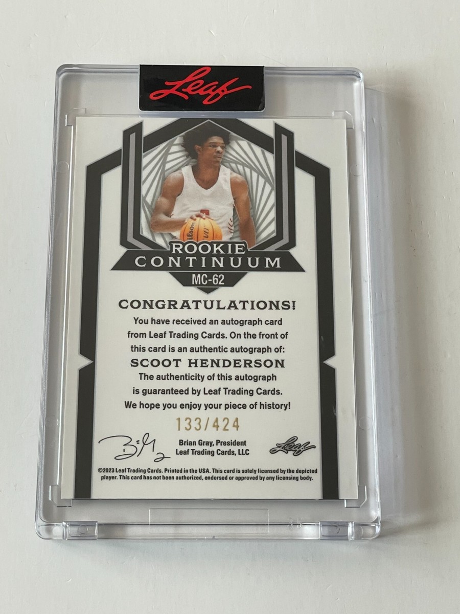 2023 スクート・ヘンダーソン leaf 直筆サインカード 2023 Leaf Rookie Continuum SCOOT HENDERSON Autograph AUTO