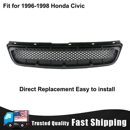 Parrilla para Honda Civic JDM Type R 1996-1997 1998 malla negra ABS capó delantero - Imagen 6 de 11