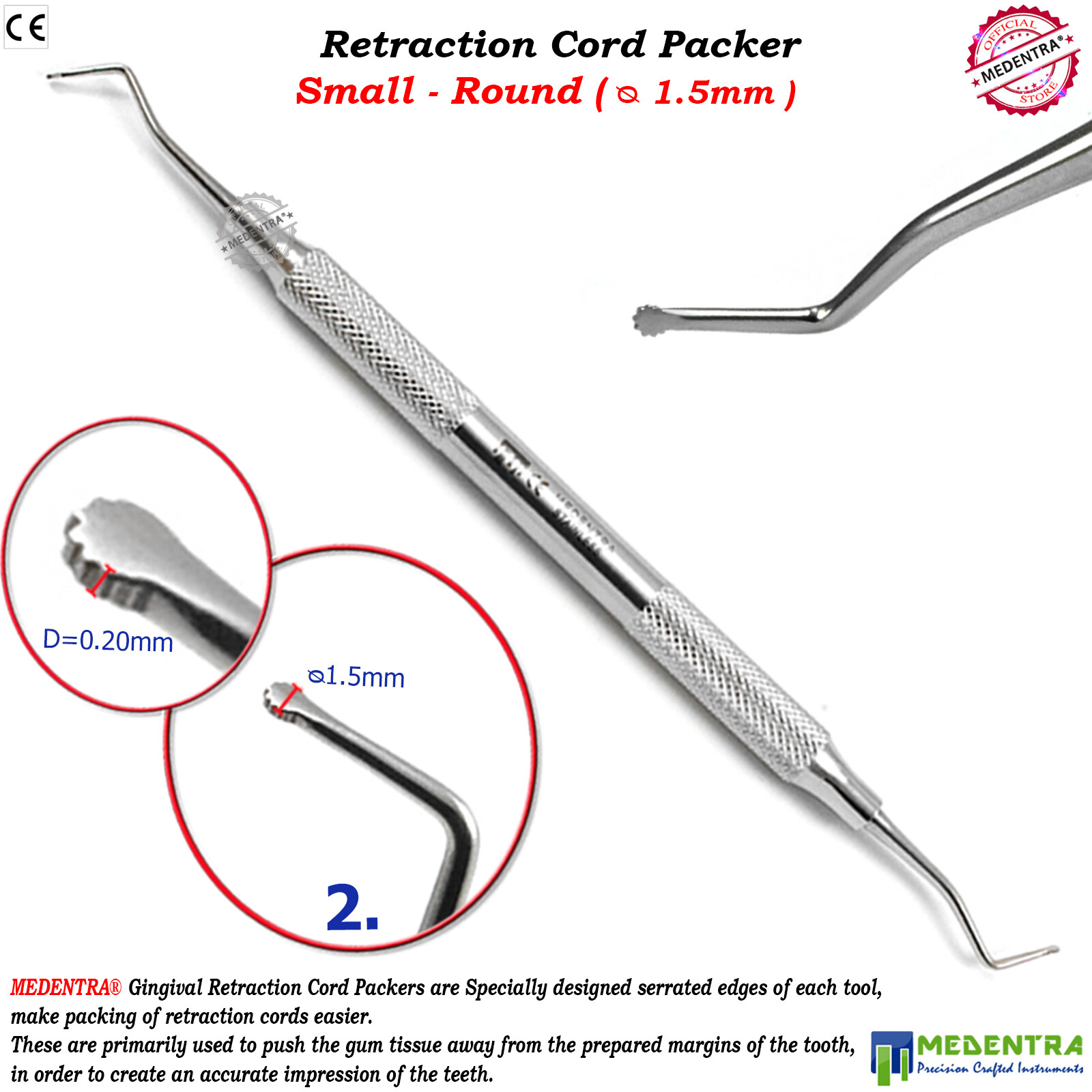Dental Gingival Cord Packing Instruments Universal Packers Gum