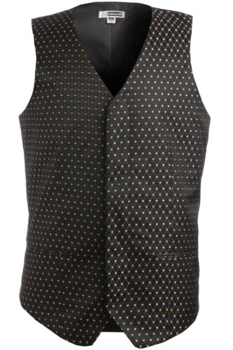 Men's Brocade Dress Vest Black Formal Waste Coat Suit L, XL, 2XL, 3XL - Picture 2 of 11