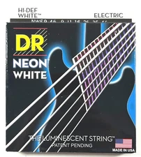 DR Strings Guitar Strings Electric Neon White 09-46 Light and Heavy