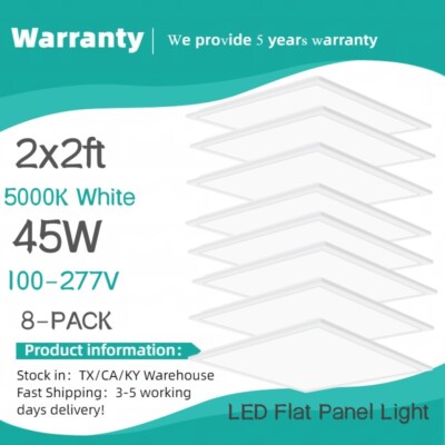 2x2 LED Flat Panel Light, 45W 2x2FT LED Panel Lights Dimmable 5000K Bright White