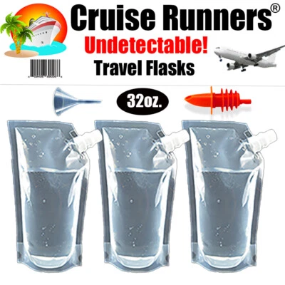 CRUISE RUNNERS RUM RUNNER Cruise Ship Flask Kit Rum Runners Cruise Alcohol Liquor Sneak Booze Plastic Bag