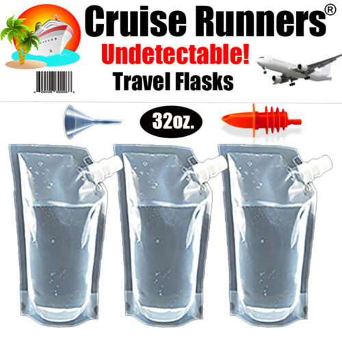 Cruise Ship Flask Kit Rum Runners Cruise Alcohol Liquor Sneak Booze Plastic Bag - Picture 1 of 12