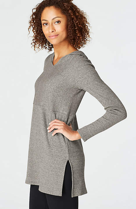 J. Jill - XL - NEW Cozy & Very Comfortable Dark Grey Heather Long Hoodie - NWT Ograniczona ilość, okazja