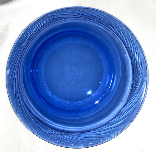 PYREX Festiva Soup Cereal Bowls Swirled Rim Cobalt Blue Glass Set of 4 Vintage - Picture 3 of 6