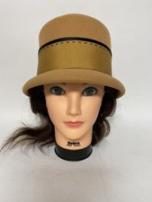 Vintage Gold Wool Peachfelt Hat 60s Designer Henry Pollack NYC Union Label