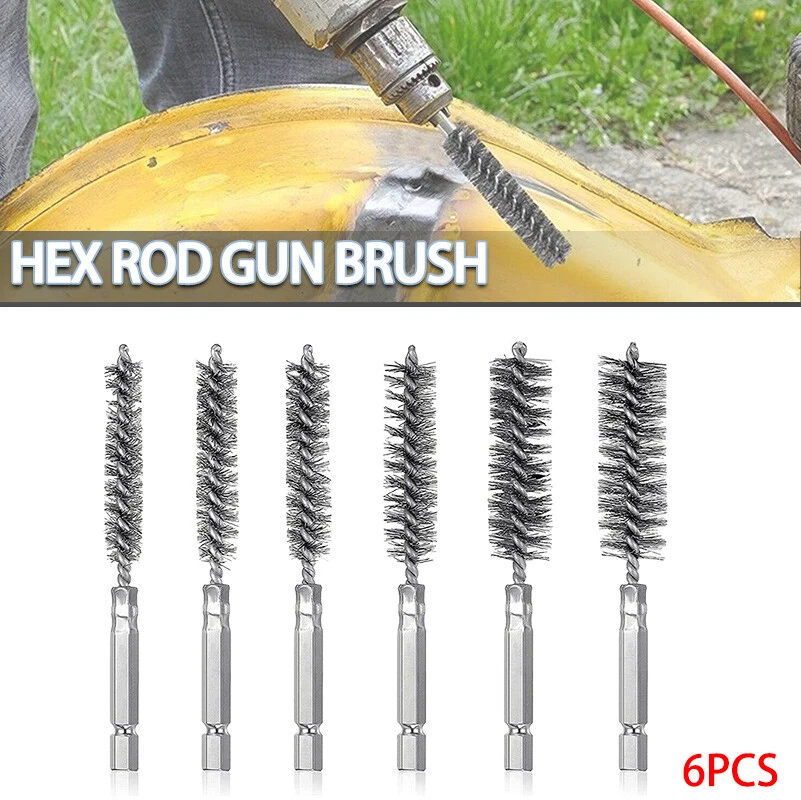 6PCS Wire Brush Drill Bore Cleaning Brush Set Stainless Steel Wire
