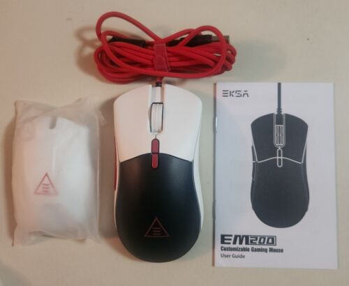 EKSA EM200 Customizable Gaming Mouse...1200 DPI...2 Covers (black & white) *NIB* - Picture 2 of 4