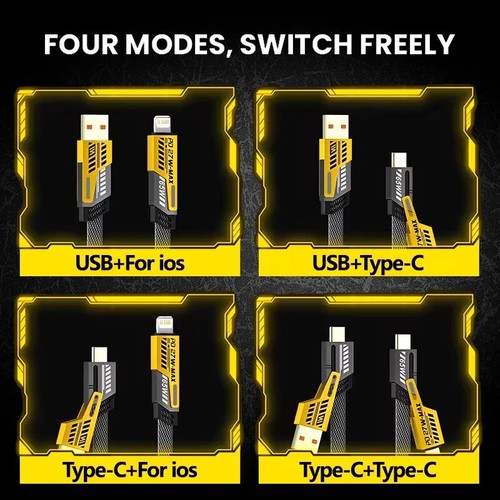 4 IN 1 Universal USB C USB-A For iPhone 16/15/14 Samsung S25/S24 Charging Cable - Picture 15 of 18