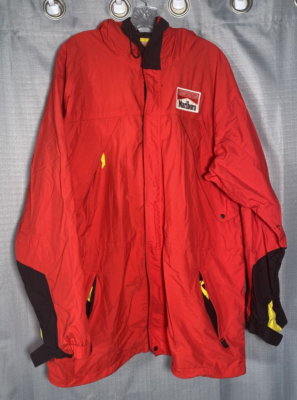 Adventure Team Marlboro Jacket Mens Large Red Hooded Long