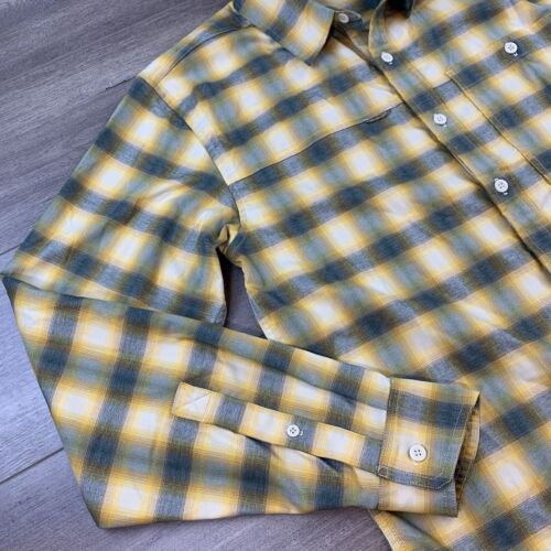 REI Co-Op Sahara Thermal Long Sleeve Button Up Shirt Men’s Medium Yellow Plaid - Picture 6 of 15