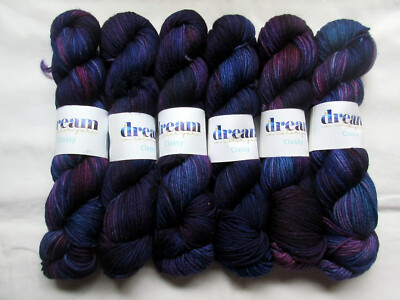 NEU 6 Stränge Dream in Color Classy Worsted Galaxy Violett Wolle Handdyed Merino