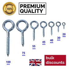 Screw Eye Hooks Heavy Duty Eyelet Vine Loop Picture Wall Ceiling Curtain Hook