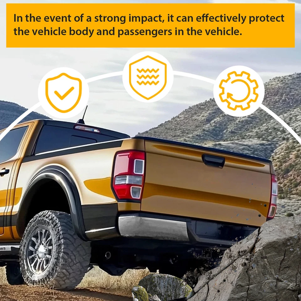 Chrome Rear Step Bumper Assembly For 1993-2011 Ford Ranger Styleside Bed - Steel - Image 4 of 4