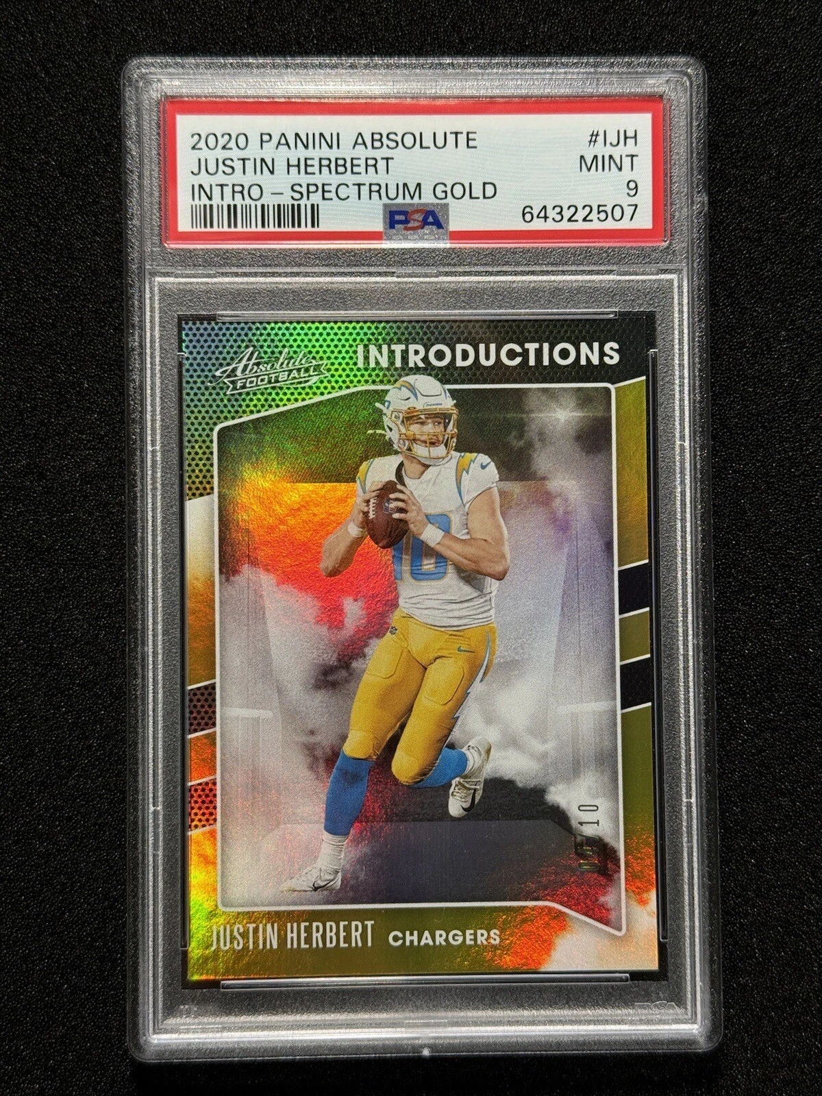 Justin Herbert Panini Absolute Introductions #IJH Spectrum Gold
