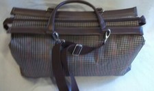 Diane Von Furstenberg DVF Tote 20 Bag Suitcase Overnight Plaid Shoulder Strap