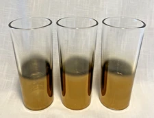 Highball Glasses ~ Metallic Gold Smoky Ombré ~ Set of 3