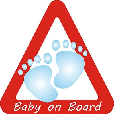 ISECUR Aufkleber Baby on board Sticker, Baby an Board, Warnhinweis Junge I kfz_025