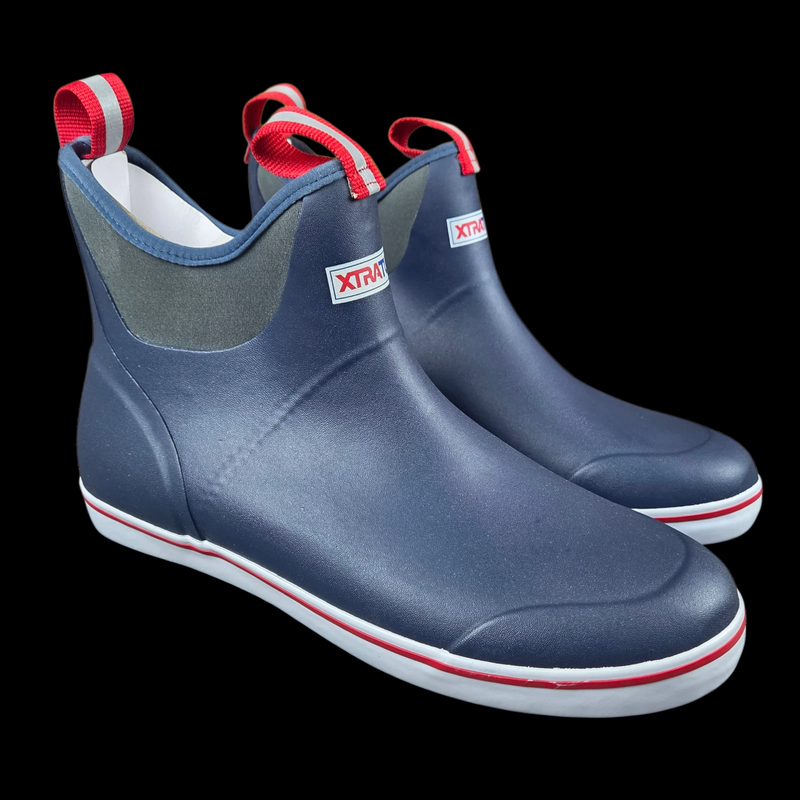 Xtratuf 6" Ankle Rubber Deck Boots Round Toe Navy Blue Pull-On Men's Size 11