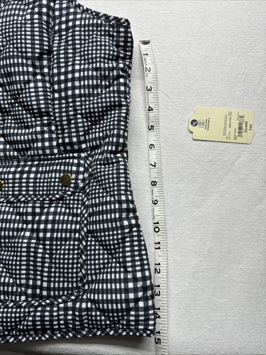 St Johns Bay Quilted Vest SZ XXL Black/white Stripes Zip Closure Brass Snaps NWT - Picture 12 of 14