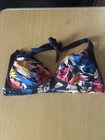 F&F Floral And Navy Two Piece Bikini With Padded Cups Size 12
