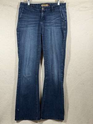 Dear John Jeans Womens 29x31 Bootcut Stretch Blue Denim Y2K Boho Distressed