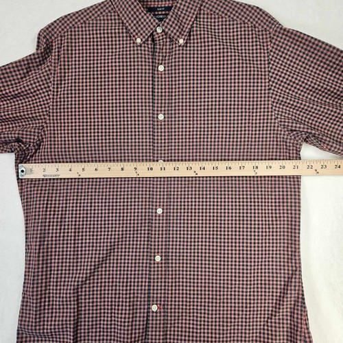 Daniel Cremieux Hemd Herren Large Freizeit Button-Down Baumwolle Slim Fit Rot/Schwarz - Bild 4 von 13