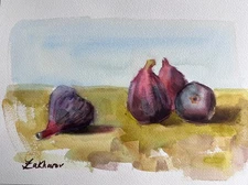 FIGS STILL LIFE - Signed Original Watercolor Painting Fruit