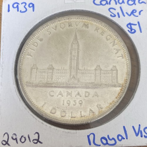 1939 CANADA $1 George VI One Dollar Silver Coin (29012) - Picture 3 of 4