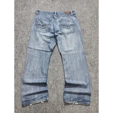 Flypaper Jeans Men's 36x32 Boot Cut Light Wash Distressed Cotton Wide Leg