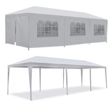 ZENY 10'x30' Outdoor Party Wedding Tent Canopy Gazebo w/ Removable Walls, White