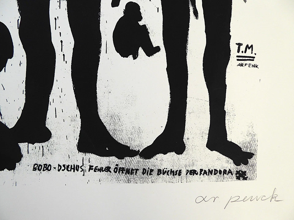 A. R. PENCK - "BÜCHSE DER PANDORA"" - FARBSERIGRAFIE 1995 - DRUCKFRISCH !!! RAR! - Bild 4 von 4
