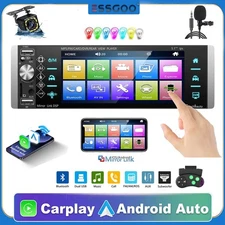 5.1" IPS HD Touch Screen Bluetooth Car Stereo Single DIN AndroidAotu +MIC&12CAM