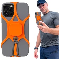 Pulpo Anti Theft Phone Leash with Retractable Dyneema Tether, Annoying Orange
