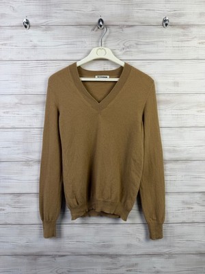 Jil Sander Beige V-Neck Knit Sweater Jumper