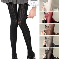 WOMEN'S HEART PATTERN OUTLINE KNIT TIGHTS JACQUARD OPAQUE PANTYHOSE STOCKINGS
