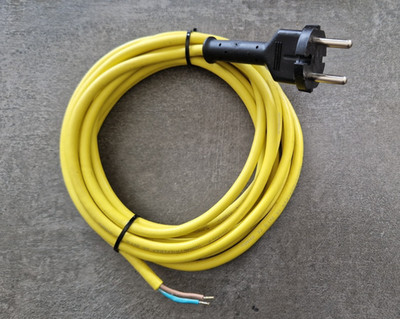INDUSTRIEFLEX Anschluss-/Zugangkabel 4m H05RN-F 2x1,0mm gelb mit Stecker NEU