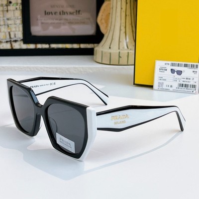 Prada PR 15WS Oversize Square Sunglasses Women Black White 