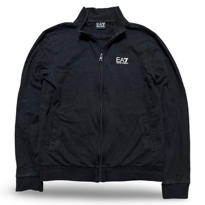 EA7 Emporio Armani Cotton Trainingsjacke Trackjacket Black White Size S