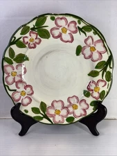 Vintage Della-Ware Ceramic 8 1/4”Plate Pink,white,yellow,green Floral Motif M
