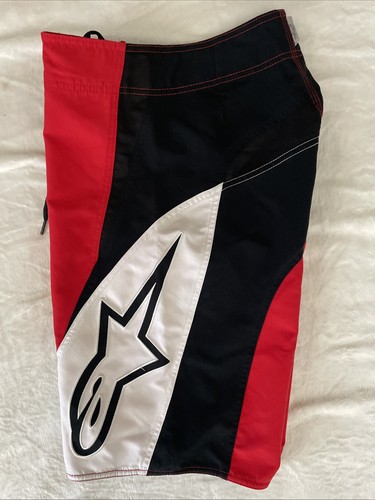 Alpinestars Mens Sz 28 Performer Series Swim Trunks Broad Shorts Red White Black - Picture 4 of 6