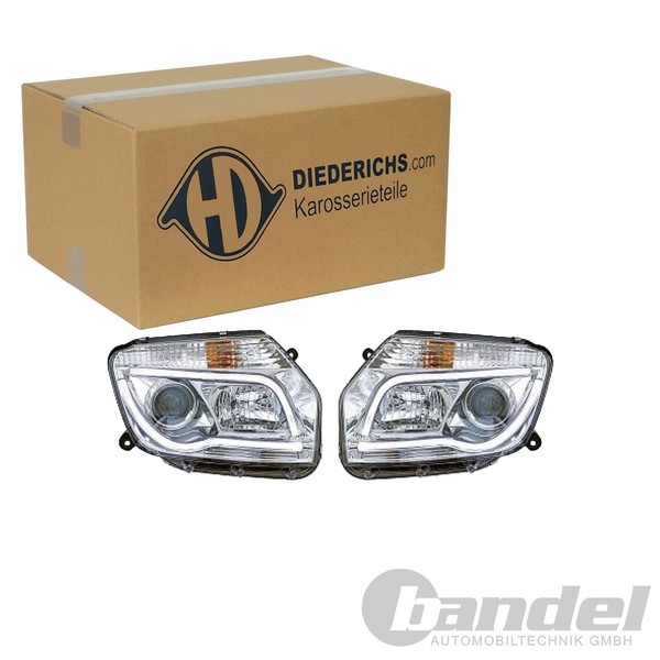 Diederichs Tuning H7/H1 Scheinwerfer Satz Chrom Passend FüR Dacia Duster-image