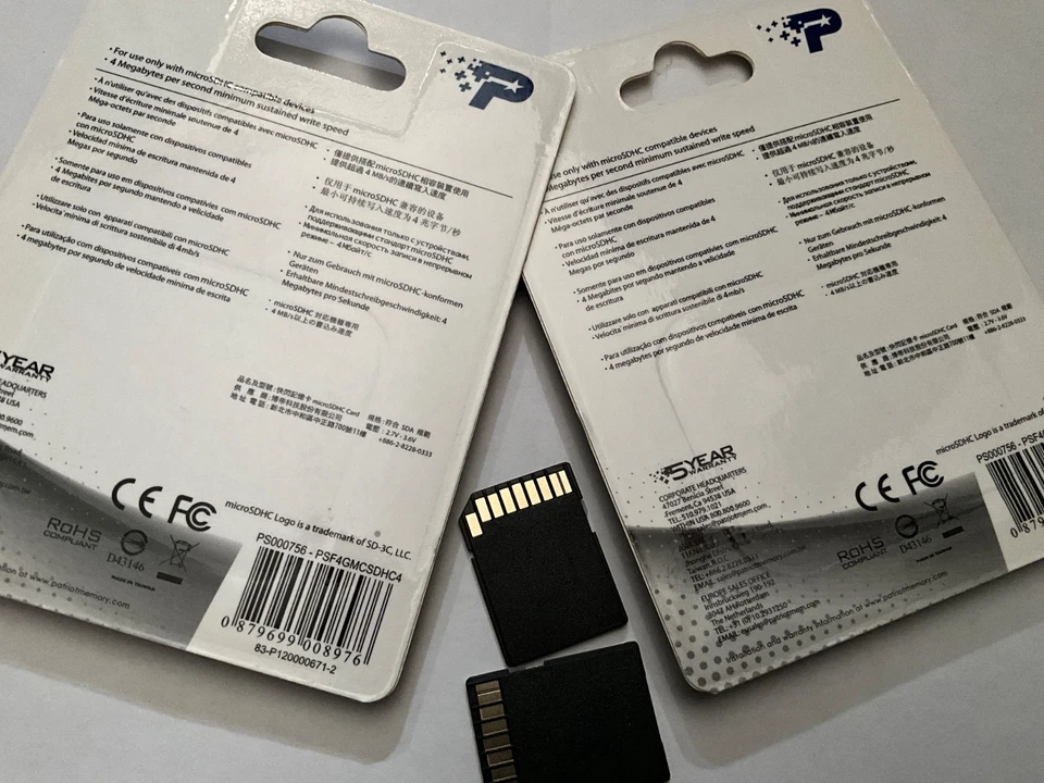 2pcs 4gb patriot microSDHC +2 adapters for NIKON  Canon & Kodak SDHC CAMERAS - Image 3 of 3